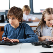two children on computer